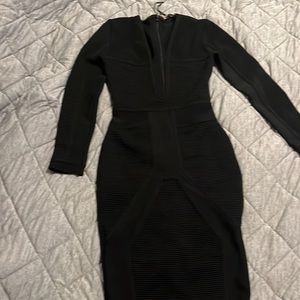 La Caesar Caprice Ribbed Bandage Dress